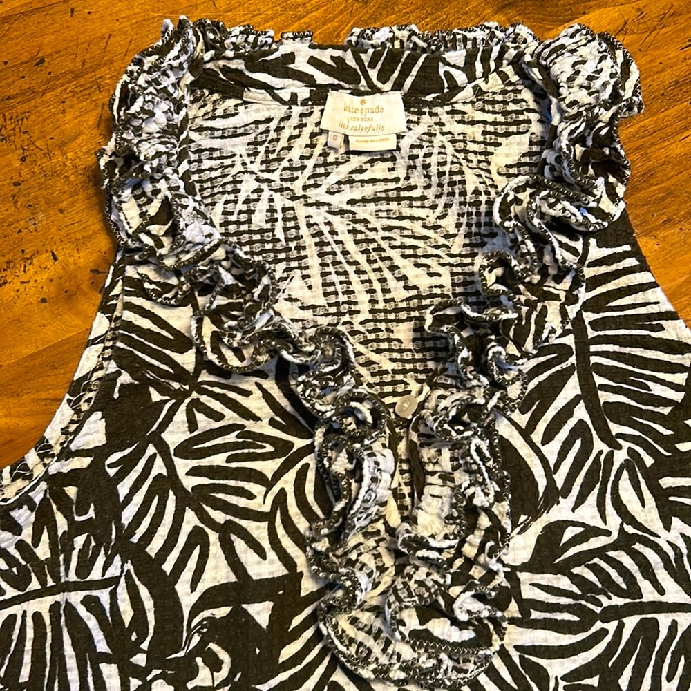 Kate spade ruffle front halter look sleeveless top - Picture 2 of 4